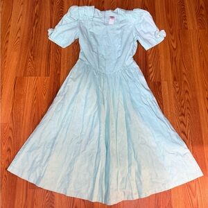 Light Blue Vintage-Style Midi Dress